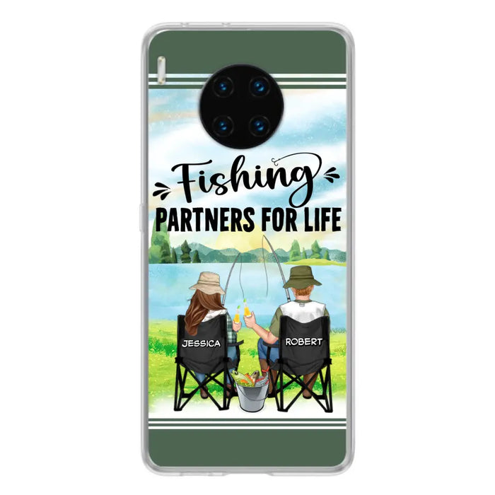 Custom Personalized Fishing Couple Phone Case - Gift Idea for Couple - Fishing Partners For Life - Case For Oppo/Xiaomi/Huawei