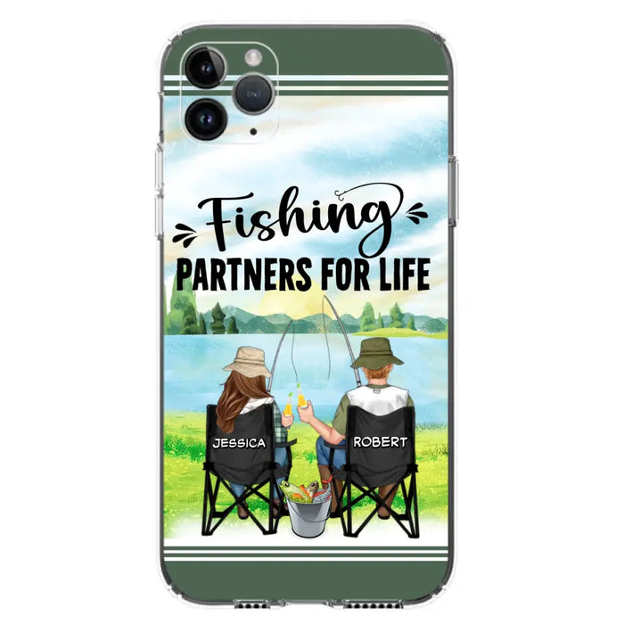 Custom Personalized Fishing Couple Phone Case - Gift Idea for Couple - Fishing Partners For Life - Case For iPhone/Samsung