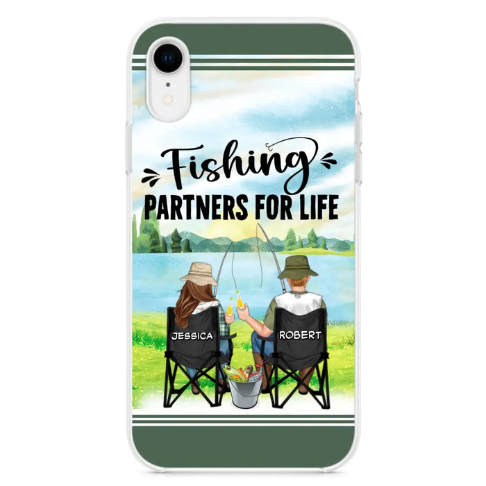 Custom Personalized Fishing Couple Phone Case - Gift Idea for Couple - Fishing Partners For Life - Case For iPhone/Samsung