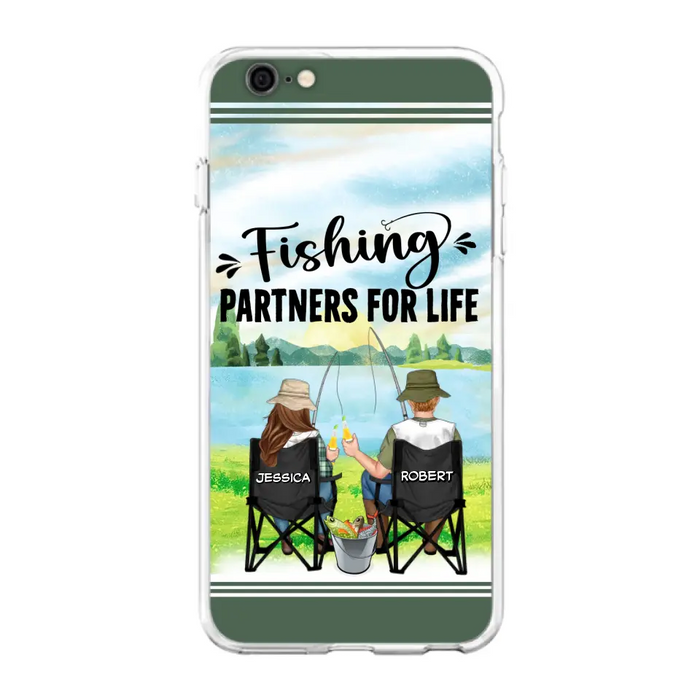 Custom Personalized Fishing Couple Phone Case - Gift Idea for Couple - Fishing Partners For Life - Case For iPhone/Samsung