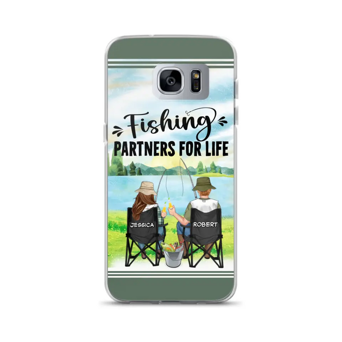 Custom Personalized Fishing Couple Phone Case - Gift Idea for Couple - Fishing Partners For Life - Case For iPhone/Samsung