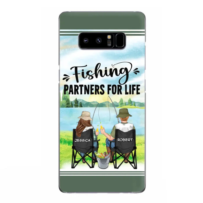 Custom Personalized Fishing Couple Phone Case - Gift Idea for Couple - Fishing Partners For Life - Case For iPhone/Samsung