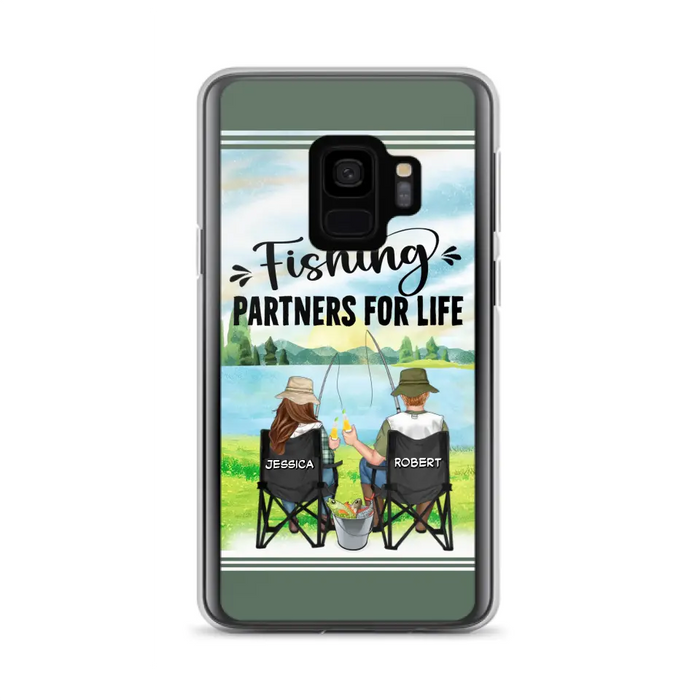 Custom Personalized Fishing Couple Phone Case - Gift Idea for Couple - Fishing Partners For Life - Case For iPhone/Samsung