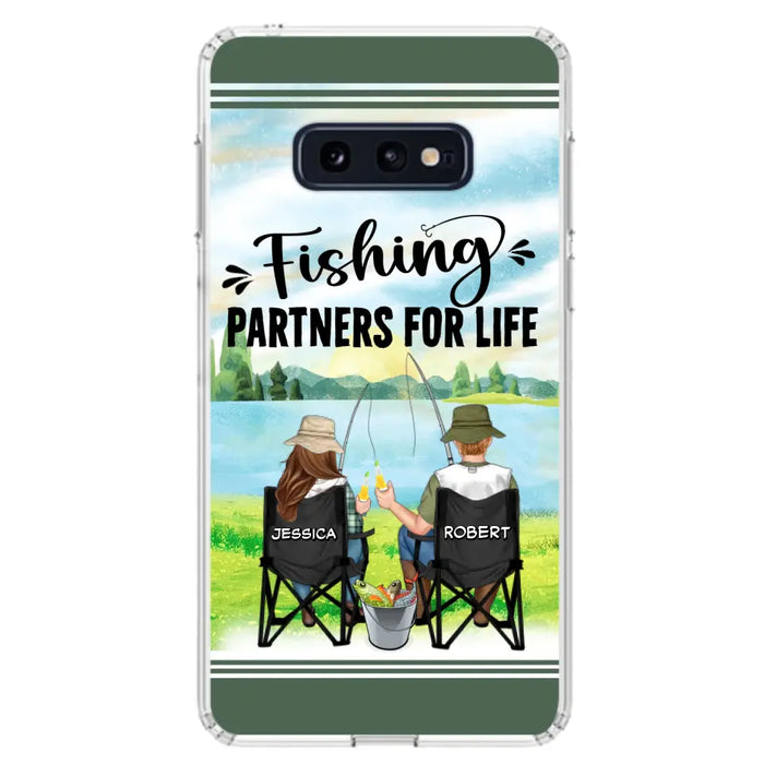 Custom Personalized Fishing Couple Phone Case - Gift Idea for Couple - Fishing Partners For Life - Case For iPhone/Samsung