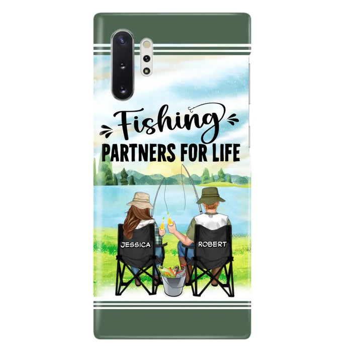 Custom Personalized Fishing Couple Phone Case - Gift Idea for Couple - Fishing Partners For Life - Case For iPhone/Samsung