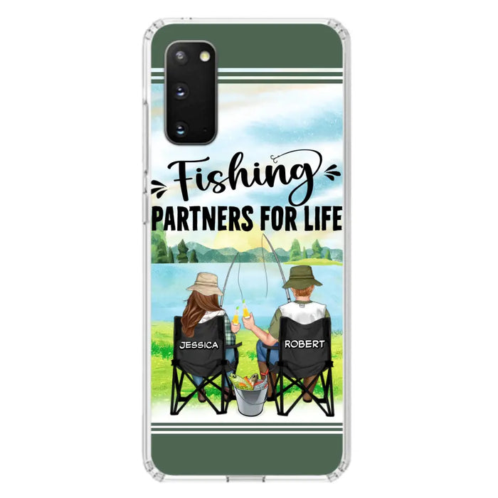 Custom Personalized Fishing Couple Phone Case - Gift Idea for Couple - Fishing Partners For Life - Case For iPhone/Samsung