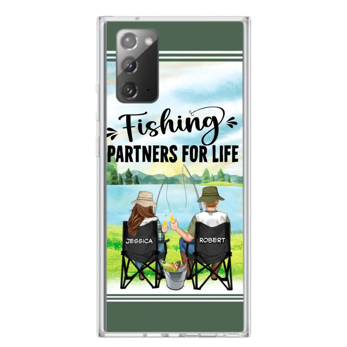 Custom Personalized Fishing Couple Phone Case - Gift Idea for Couple - Fishing Partners For Life - Case For iPhone/Samsung