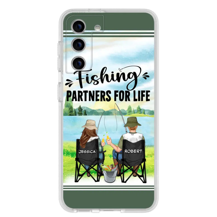 Custom Personalized Fishing Couple Phone Case - Gift Idea for Couple - Fishing Partners For Life - Case For iPhone/Samsung