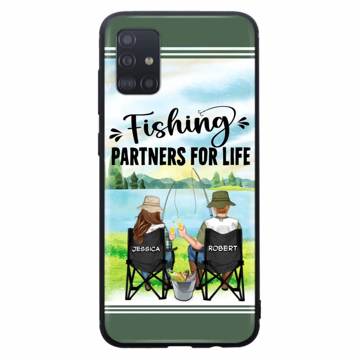 Custom Personalized Fishing Couple Phone Case - Gift Idea for Couple - Fishing Partners For Life - Case For iPhone/Samsung