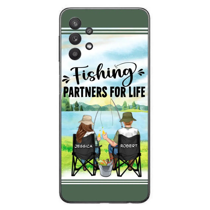 Custom Personalized Fishing Couple Phone Case - Gift Idea for Couple - Fishing Partners For Life - Case For iPhone/Samsung