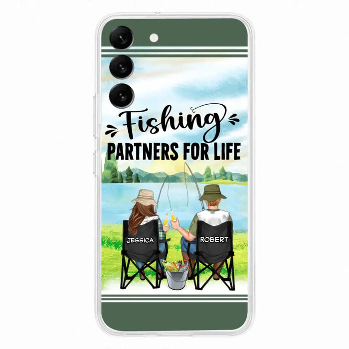 Custom Personalized Fishing Couple Phone Case - Gift Idea for Couple - Fishing Partners For Life - Case For iPhone/Samsung