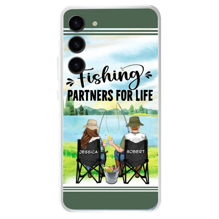 Custom Personalized Fishing Couple Phone Case - Gift Idea for Couple - Fishing Partners For Life - Case For iPhone/Samsung