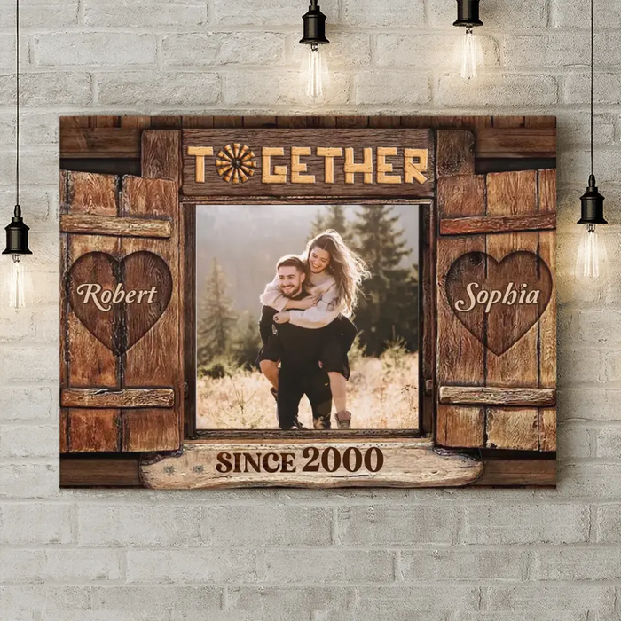 Custom Personalized Couple Photo Horizontal Canvas - Gift Idea For Couple/Husband/Wife - Together Since 2000