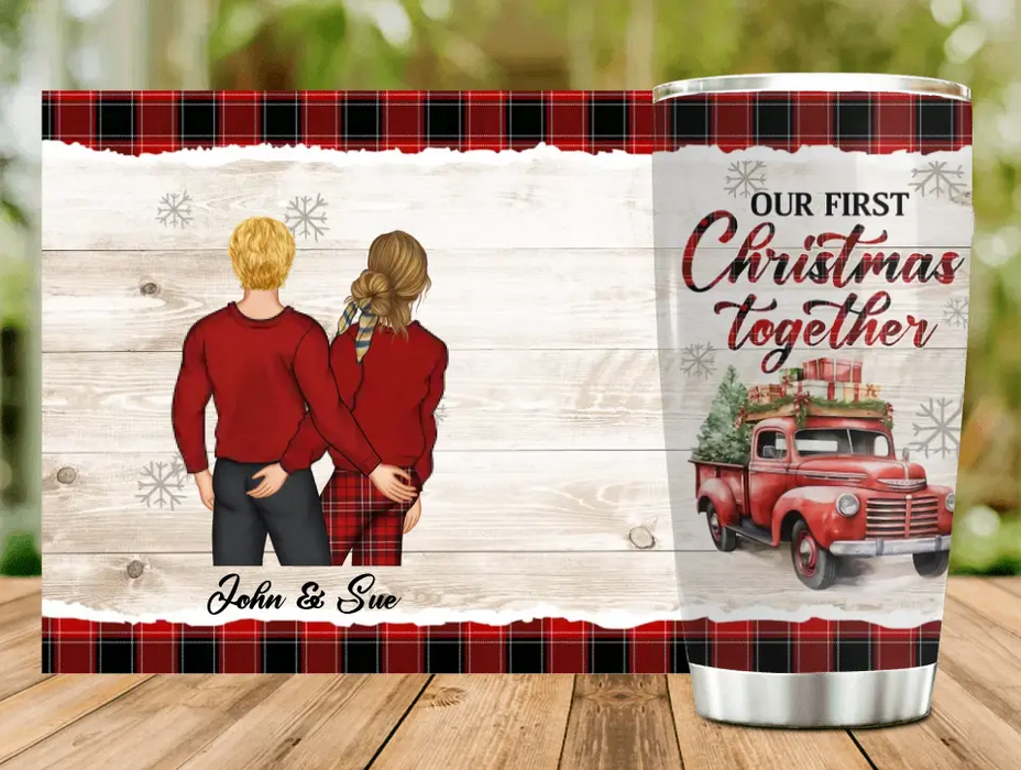 Personalized Christmas Couple Tumbler - Gift Idea For Couple/Him/Her - Our First Christmas Together