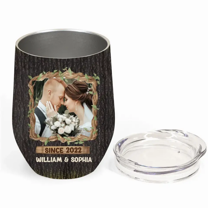 Custom Personalized Couple Wine Tumbler - Gift Idea For Couple/Him/Her/Anniversary - Upload Photo - My Husband Is Everything I Want