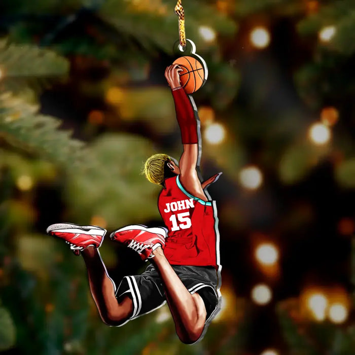 Custom Personalized Basketball Player Acrylic Ornament - Gift Idea For Basketball Lover