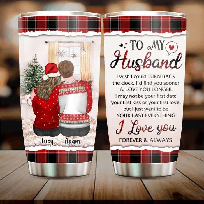 Personalized Christmas Couple Tumbler - Gift Idea For Couple/Him/Her - I Wish I Could Turn Back The Clock