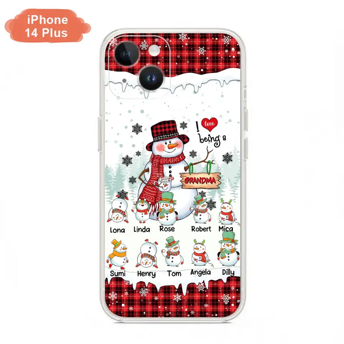 Personalized Snowman Christmas Grandma Phone Case - Christmas Gift Idea For Grandma - Up to 10 Kids - Case For iPhone/Samsung