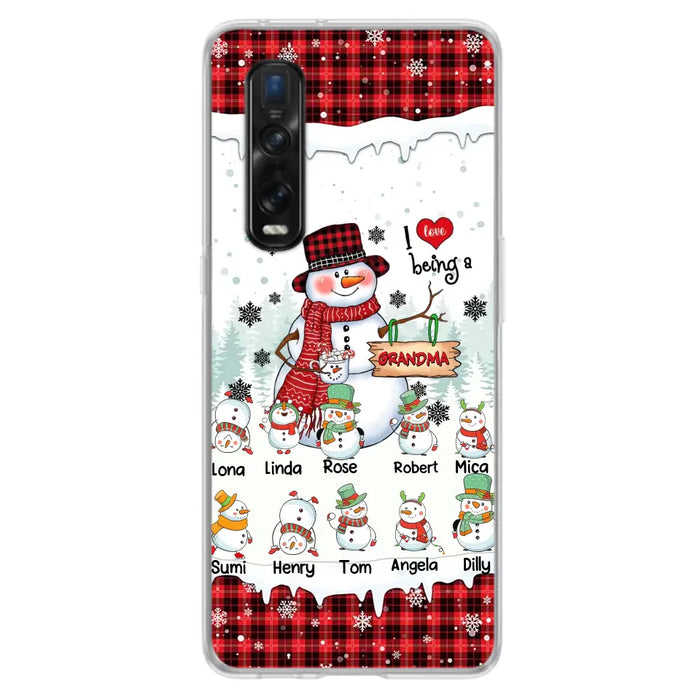 Personalized Snowman Christmas Grandma Phone Case - Christmas Gift Idea For Grandma - Up to 10 Kids - Case For Oppo/Xiaomi/Huawei