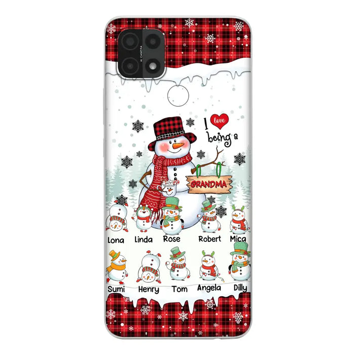 Personalized Snowman Christmas Grandma Phone Case - Christmas Gift Idea For Grandma - Up to 10 Kids - Case For Oppo/Xiaomi/Huawei