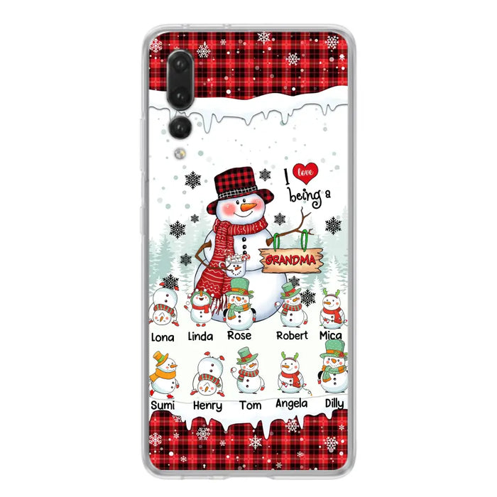 Personalized Snowman Christmas Grandma Phone Case - Christmas Gift Idea For Grandma - Up to 10 Kids - Case For Oppo/Xiaomi/Huawei