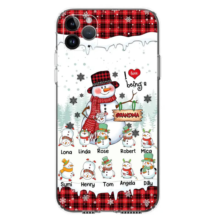 Personalized Snowman Christmas Grandma Phone Case - Christmas Gift Idea For Grandma - Up to 10 Kids - Case For iPhone/Samsung