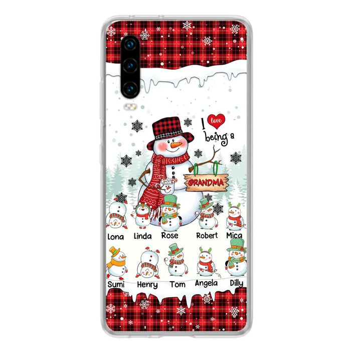 Personalized Snowman Christmas Grandma Phone Case - Christmas Gift Idea For Grandma - Up to 10 Kids - Case For Oppo/Xiaomi/Huawei