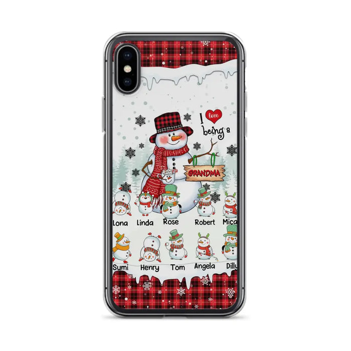 Personalized Snowman Christmas Grandma Phone Case - Christmas Gift Idea For Grandma - Up to 10 Kids - Case For iPhone/Samsung