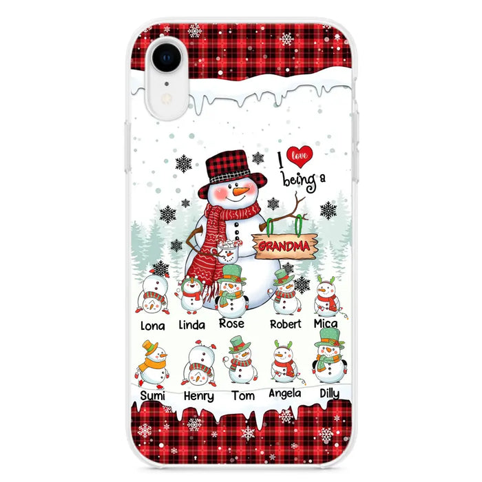 Personalized Snowman Christmas Grandma Phone Case - Christmas Gift Idea For Grandma - Up to 10 Kids - Case For iPhone/Samsung