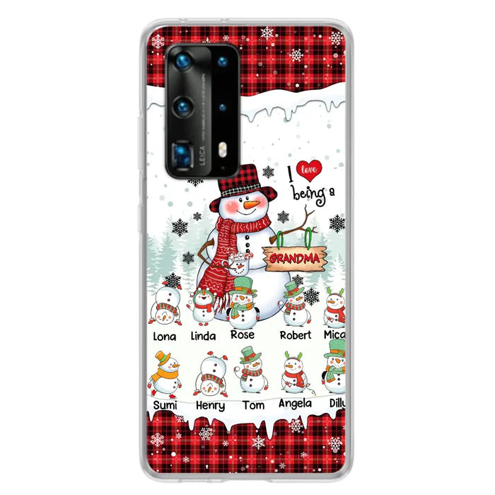 Personalized Snowman Christmas Grandma Phone Case - Christmas Gift Idea For Grandma - Up to 10 Kids - Case For Oppo/Xiaomi/Huawei