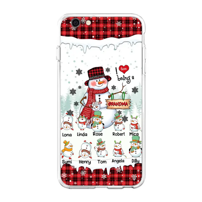 Personalized Snowman Christmas Grandma Phone Case - Christmas Gift Idea For Grandma - Up to 10 Kids - Case For iPhone/Samsung