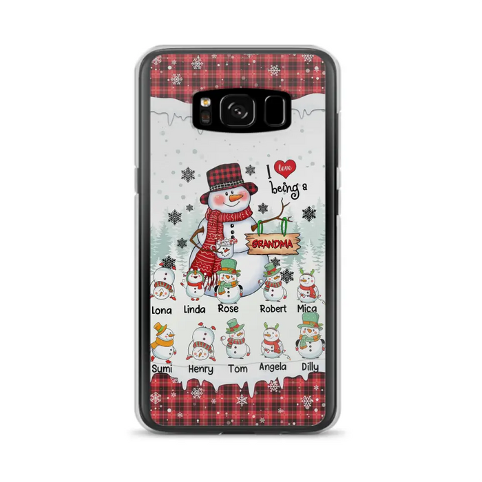 Personalized Snowman Christmas Grandma Phone Case - Christmas Gift Idea For Grandma - Up to 10 Kids - Case For iPhone/Samsung