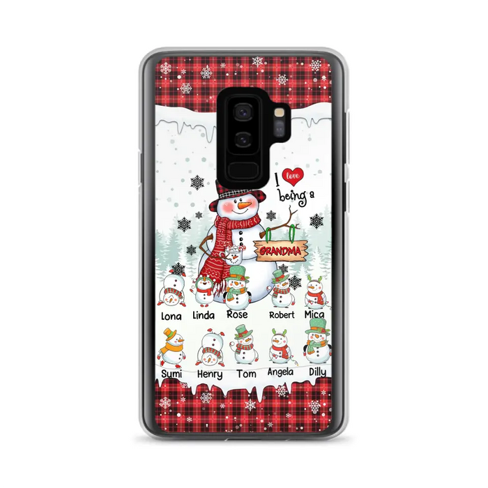 Personalized Snowman Christmas Grandma Phone Case - Christmas Gift Idea For Grandma - Up to 10 Kids - Case For iPhone/Samsung