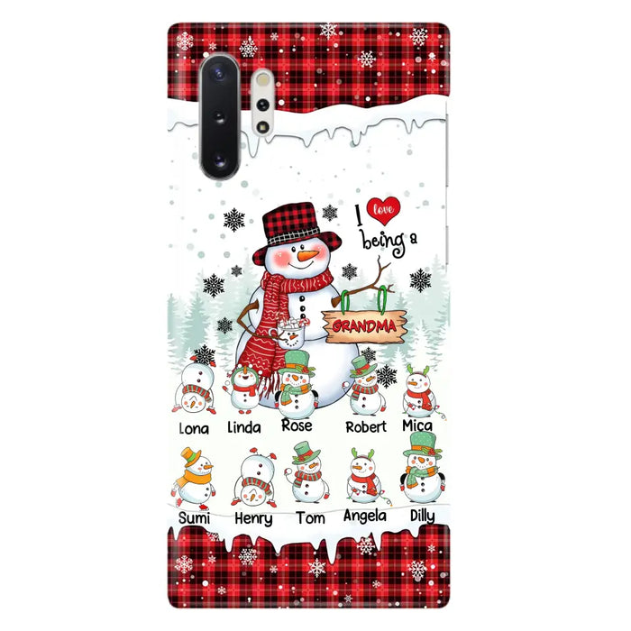 Personalized Snowman Christmas Grandma Phone Case - Christmas Gift Idea For Grandma - Up to 10 Kids - Case For iPhone/Samsung