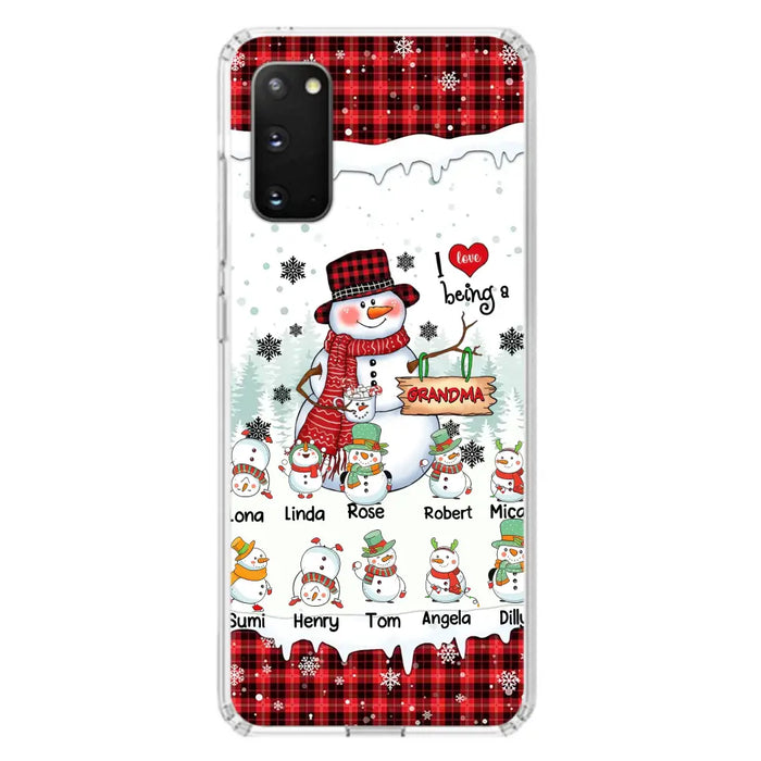 Personalized Snowman Christmas Grandma Phone Case - Christmas Gift Idea For Grandma - Up to 10 Kids - Case For iPhone/Samsung