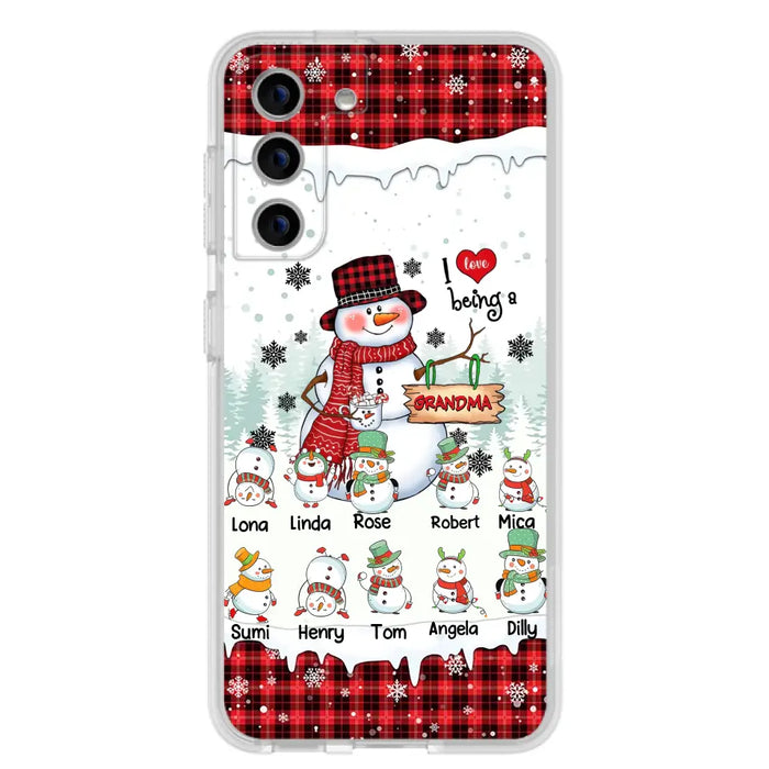 Personalized Snowman Christmas Grandma Phone Case - Christmas Gift Idea For Grandma - Up to 10 Kids - Case For iPhone/Samsung