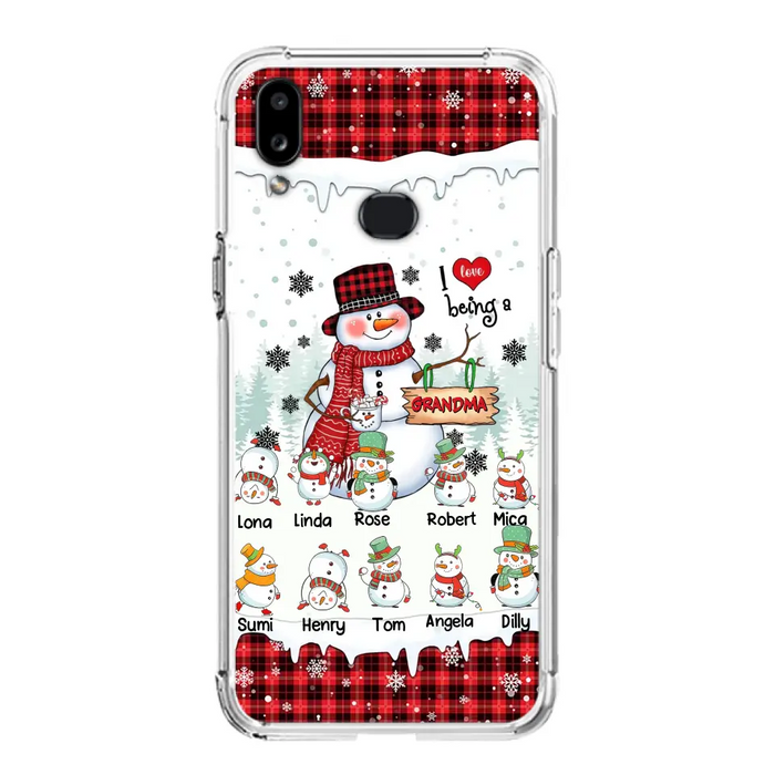 Personalized Snowman Christmas Grandma Phone Case - Christmas Gift Idea For Grandma - Up to 10 Kids - Case For iPhone/Samsung