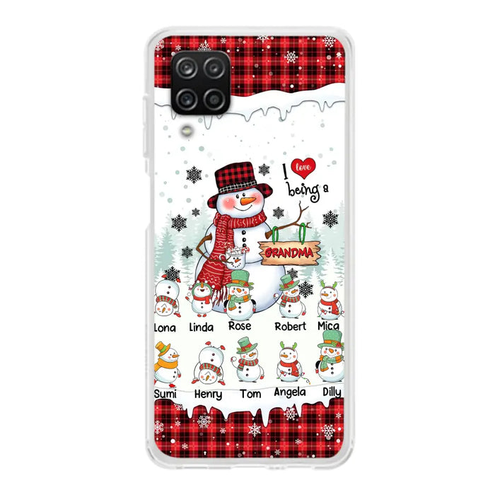 Personalized Snowman Christmas Grandma Phone Case - Christmas Gift Idea For Grandma - Up to 10 Kids - Case For iPhone/Samsung