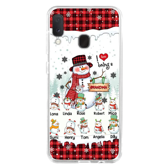 Personalized Snowman Christmas Grandma Phone Case - Christmas Gift Idea For Grandma - Up to 10 Kids - Case For iPhone/Samsung