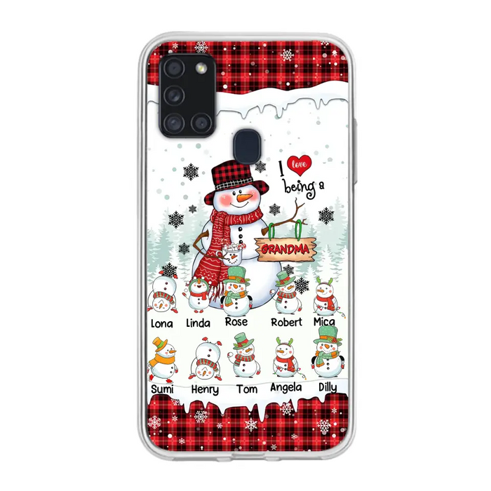 Personalized Snowman Christmas Grandma Phone Case - Christmas Gift Idea For Grandma - Up to 10 Kids - Case For iPhone/Samsung