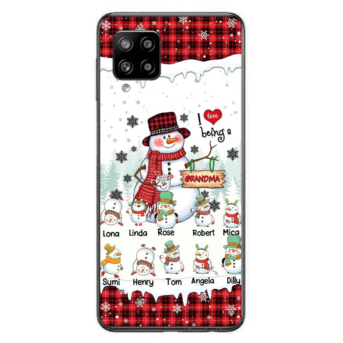 Personalized Snowman Christmas Grandma Phone Case - Christmas Gift Idea For Grandma - Up to 10 Kids - Case For iPhone/Samsung