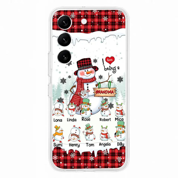 Personalized Snowman Christmas Grandma Phone Case - Christmas Gift Idea For Grandma - Up to 10 Kids - Case For iPhone/Samsung