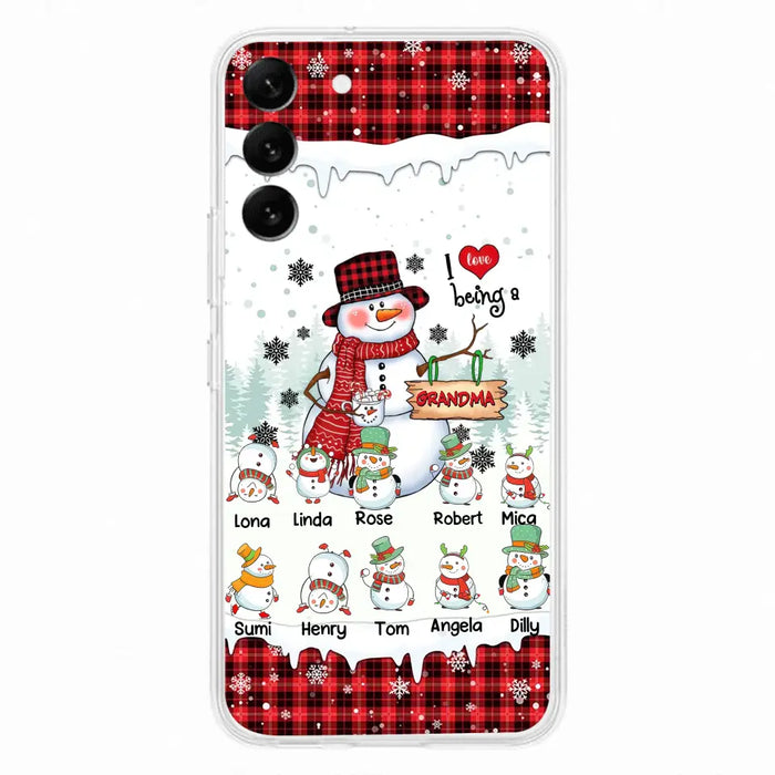 Personalized Snowman Christmas Grandma Phone Case - Christmas Gift Idea For Grandma - Up to 10 Kids - Case For iPhone/Samsung