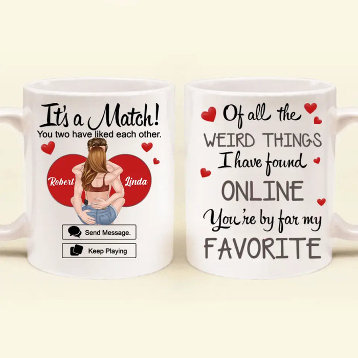 Custom Personalized Couple Coffee Mug - Gift Idea For Couple/Him/Her/Valentine's Day - Of All The Weird Things I Have Found Online