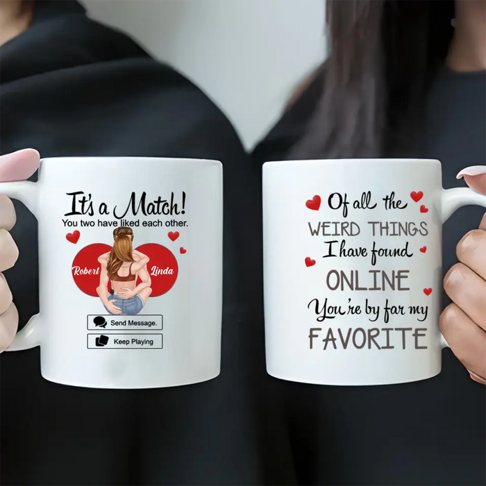 Custom Personalized Couple Coffee Mug - Gift Idea For Couple/Him/Her/Valentine's Day - Of All The Weird Things I Have Found Online