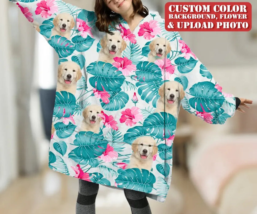 Custom Personalized Dog Photo Blanket Hoodie - Upload Photo - Gift Idea For Dog Lover