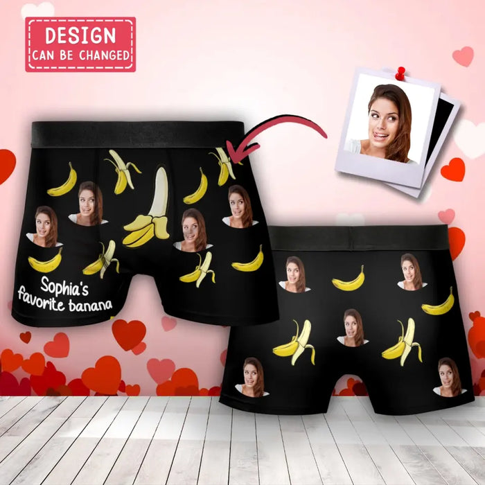 Personalized Custom Photo Banana Men's Boxer Briefs - Upload Photo - Funny/ Valentines Gift Idea For Men, Boyfriend, Husband - My Favorite Banana