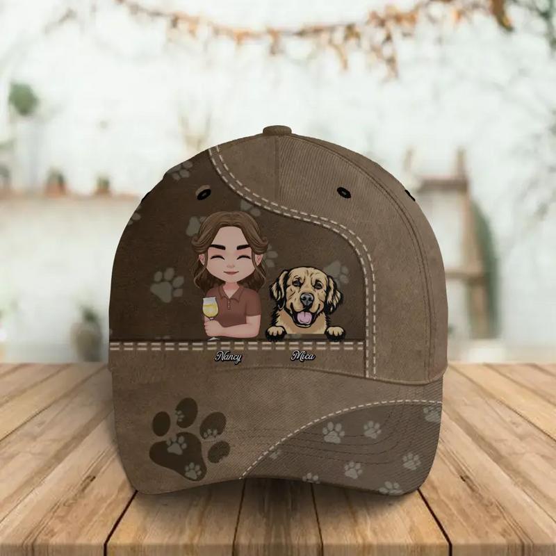Personalized Dog Mom Baseball Cap - Up to 2 Dogs - Gift Idea for Dog Lovers