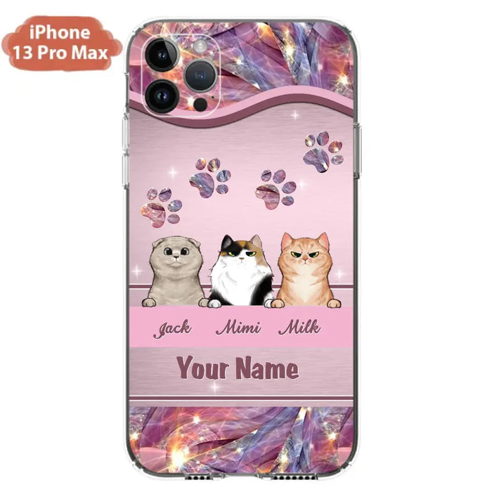 Custom Personalized Cat Phone Case For iPhone And Samsung - Gift Idea For Cat Lover - Up to 3  Cats