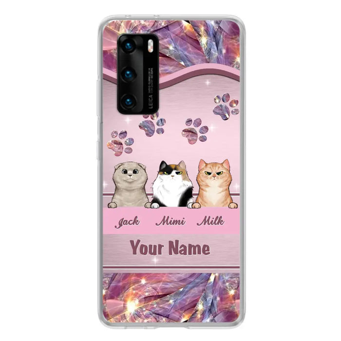 Custom Personalized Cat Phone Case For Oppo/Xiaomi/Huawei - Gift Idea For Cat Lovers- Up to 3 Cats